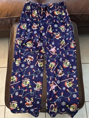 Navy SpongeBob Holiday Pajama Pants